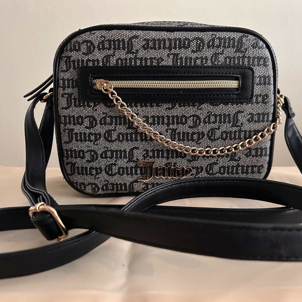 Juicy Couture Black and Gold Logo Crossbody